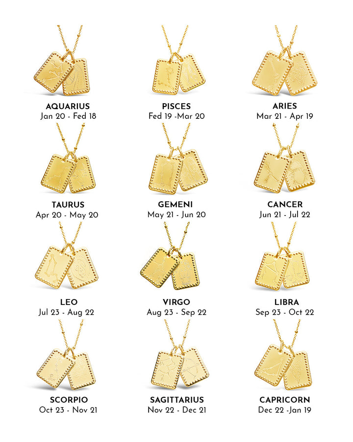 Zodiac Tag Necklace
