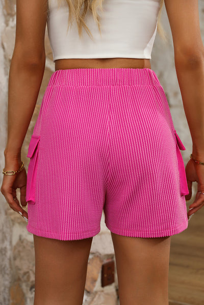 Bright Pink Cargo Pocket Wide-leg Shorts