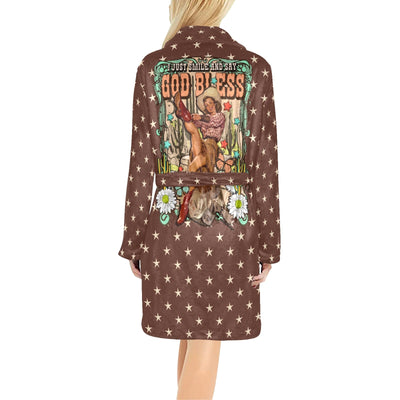 Cowgirl Says God Bless Women's Western Bath Robe