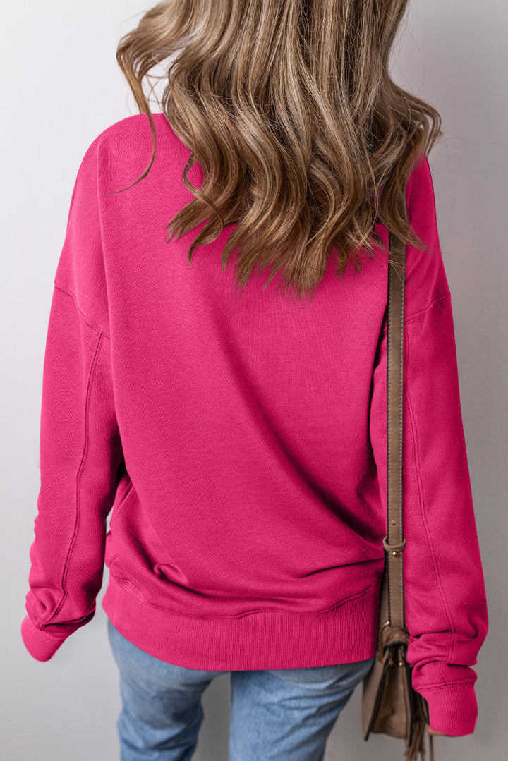 Ainsley Crisscross Stitching Loose Sweatshirt