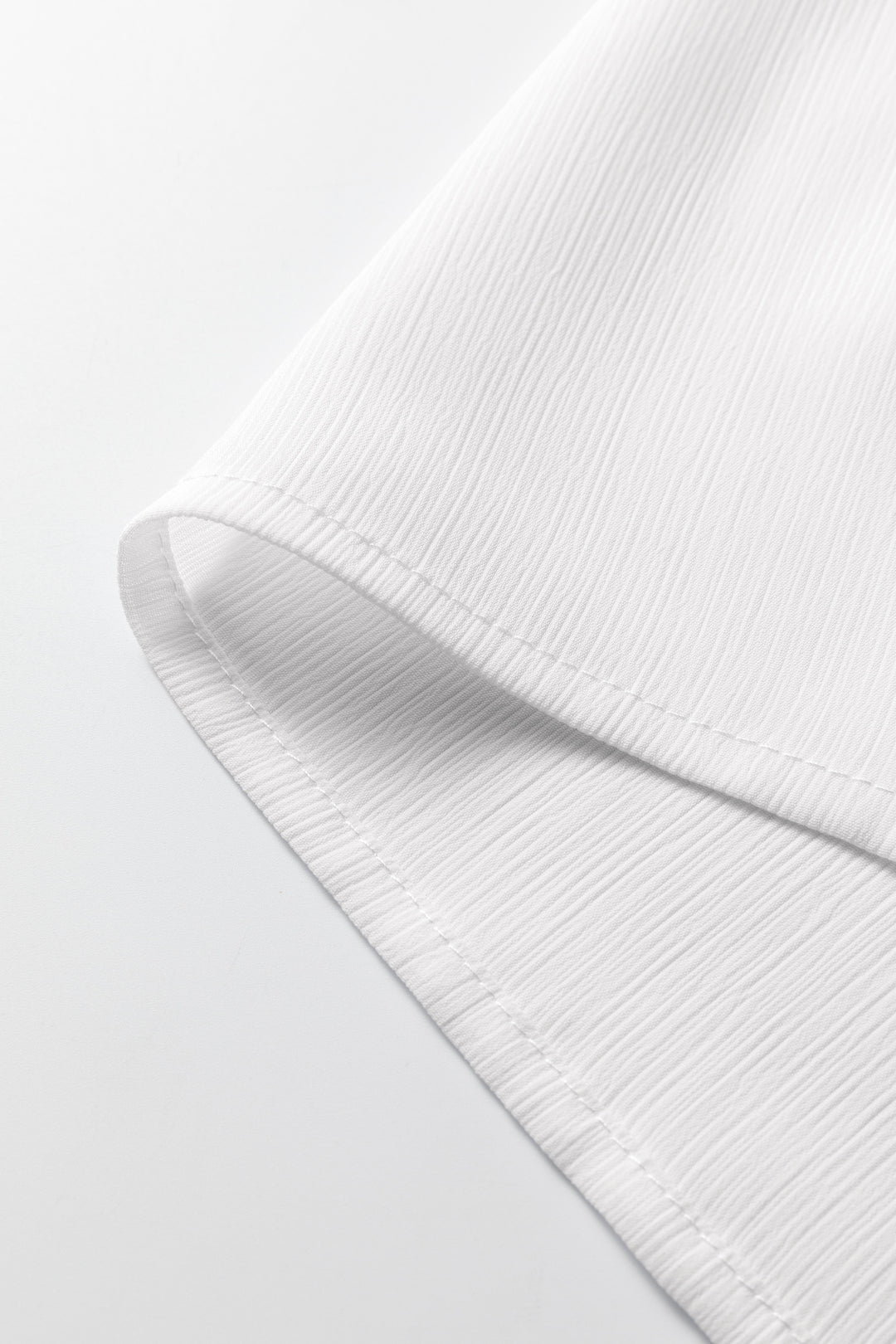 White Smocked Cuffs Semi Sheer Long Sleeve Dolman Blouse