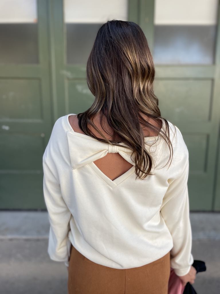 Bow Back Sweatshirt in Three Colors