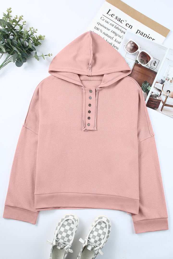 Ellanaya Solid Patchwork Trim Hoodie