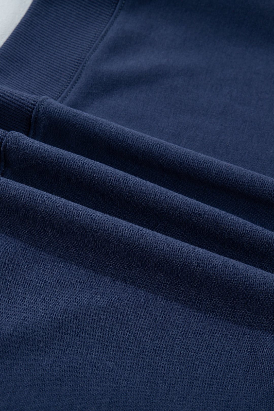 Sail Blue Patchwork Round Neck Long Sleeve Sweatshirt