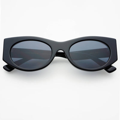 FREYRS Layla Acetate Oval Sunglasses Black