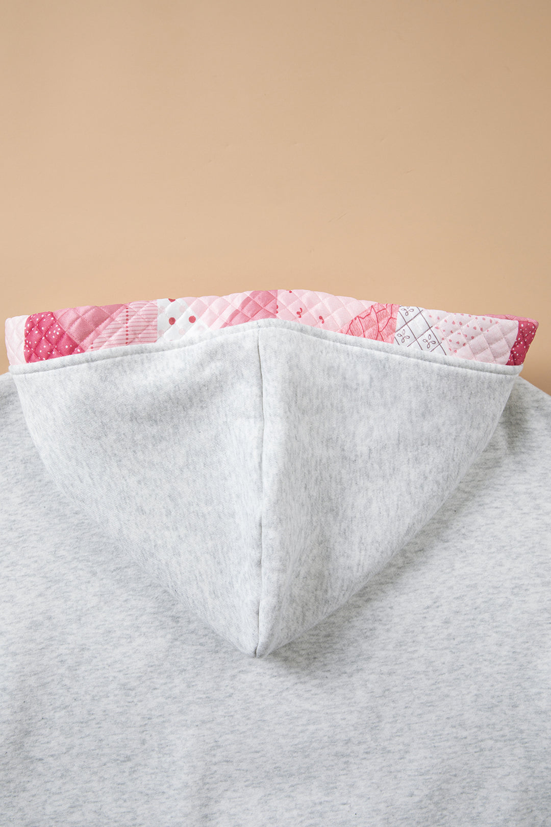 Gray Contrast Patchwork Oversized Hoodie