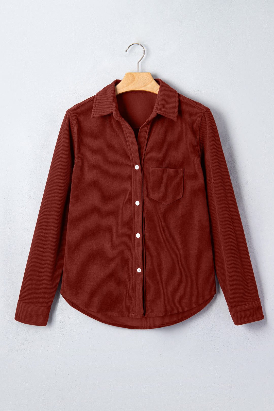 Clay Adjustable Cuff Long Sleeve Corduroy Shirt