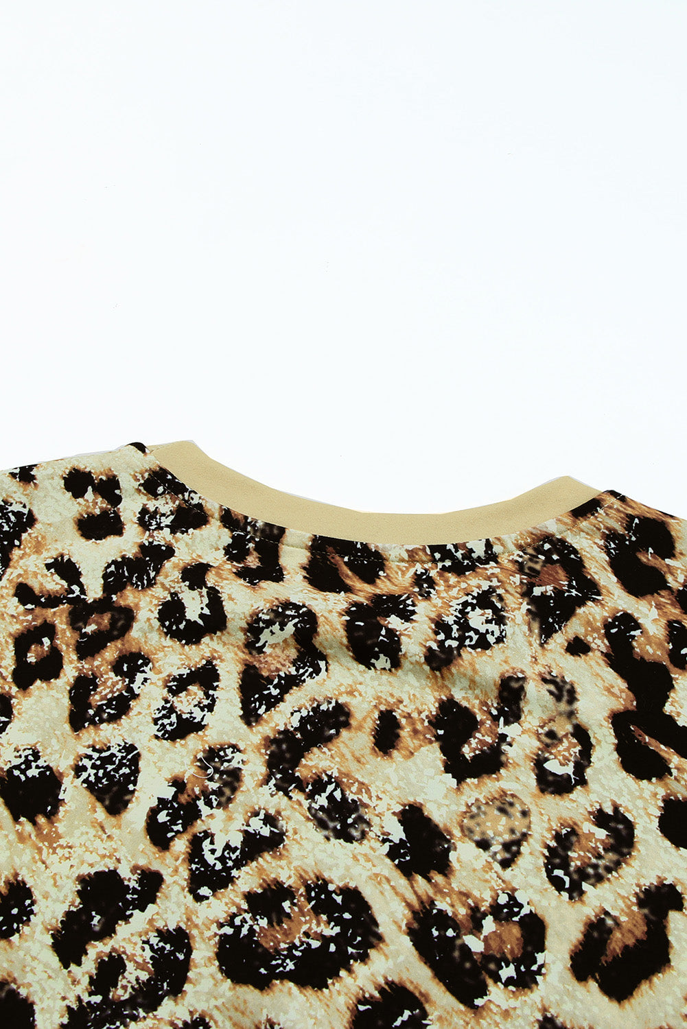 Leopard Bleached O-neck T Shirt