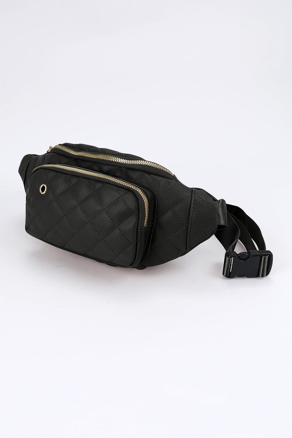 Black Rhombus Pattern Simple Waist Bag