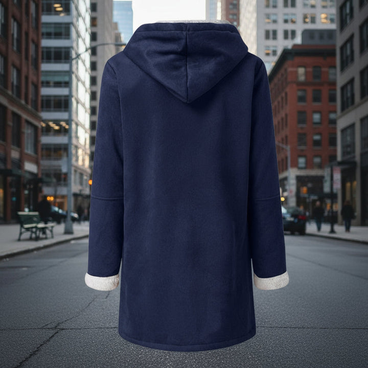 Sherpa-Lined Duffle Toggle Jacket with Hood — Warm Hooded Fleece Coat