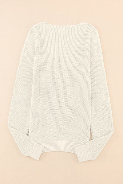 V-Neck Drop Shoulder Sweater