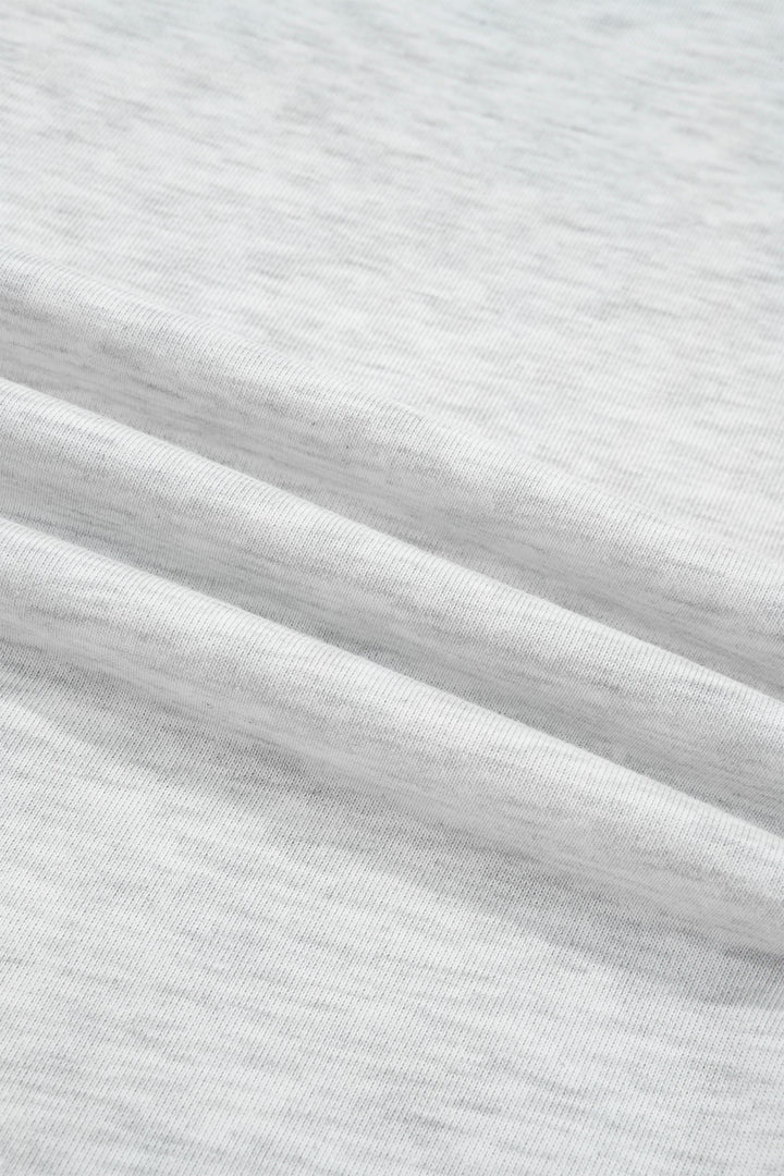 Light Grey Game Day Letter Embroidery Long Sleeve Round Neck Sweatshirt