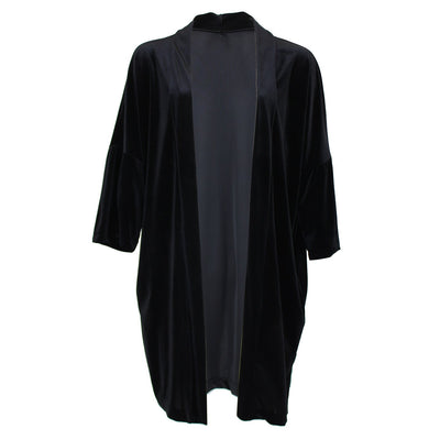 Velvet Kimono Cardigan - Black