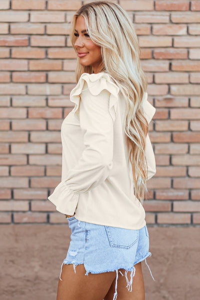 Leanna Ruffled Corduroy Blouse