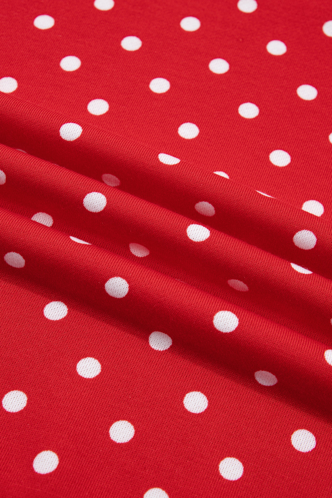 Red Polka Dot Drawstring Wide Leg Long Sleeve Top Pant Set