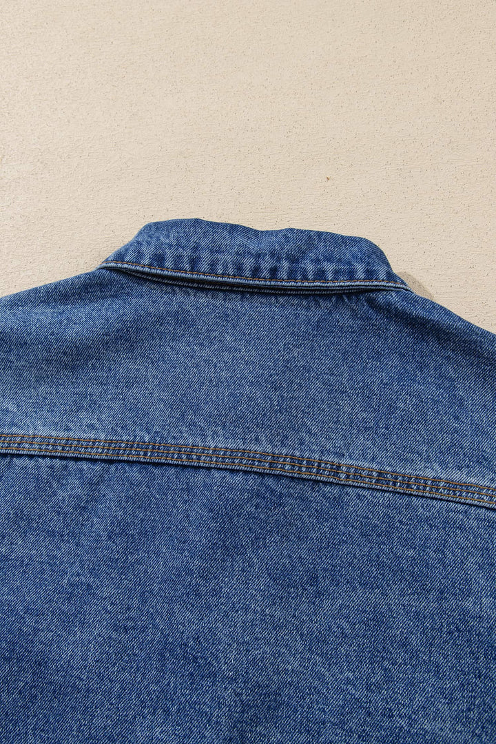 Sail Blue Vintage Wash Western Shift Denim Jacket