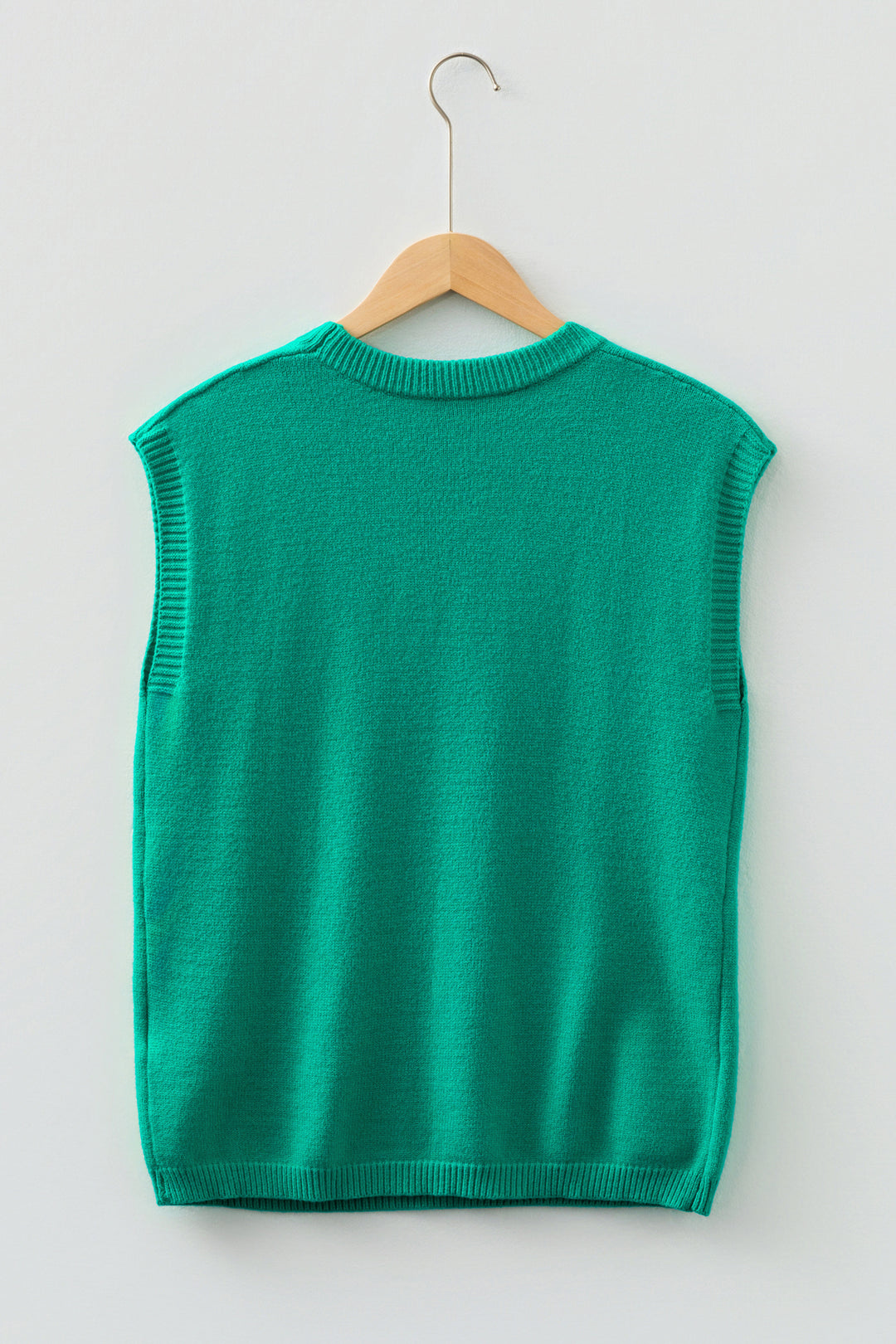 Bright Green Horse Bit Embroidered Loose Short Sleeve Sweater