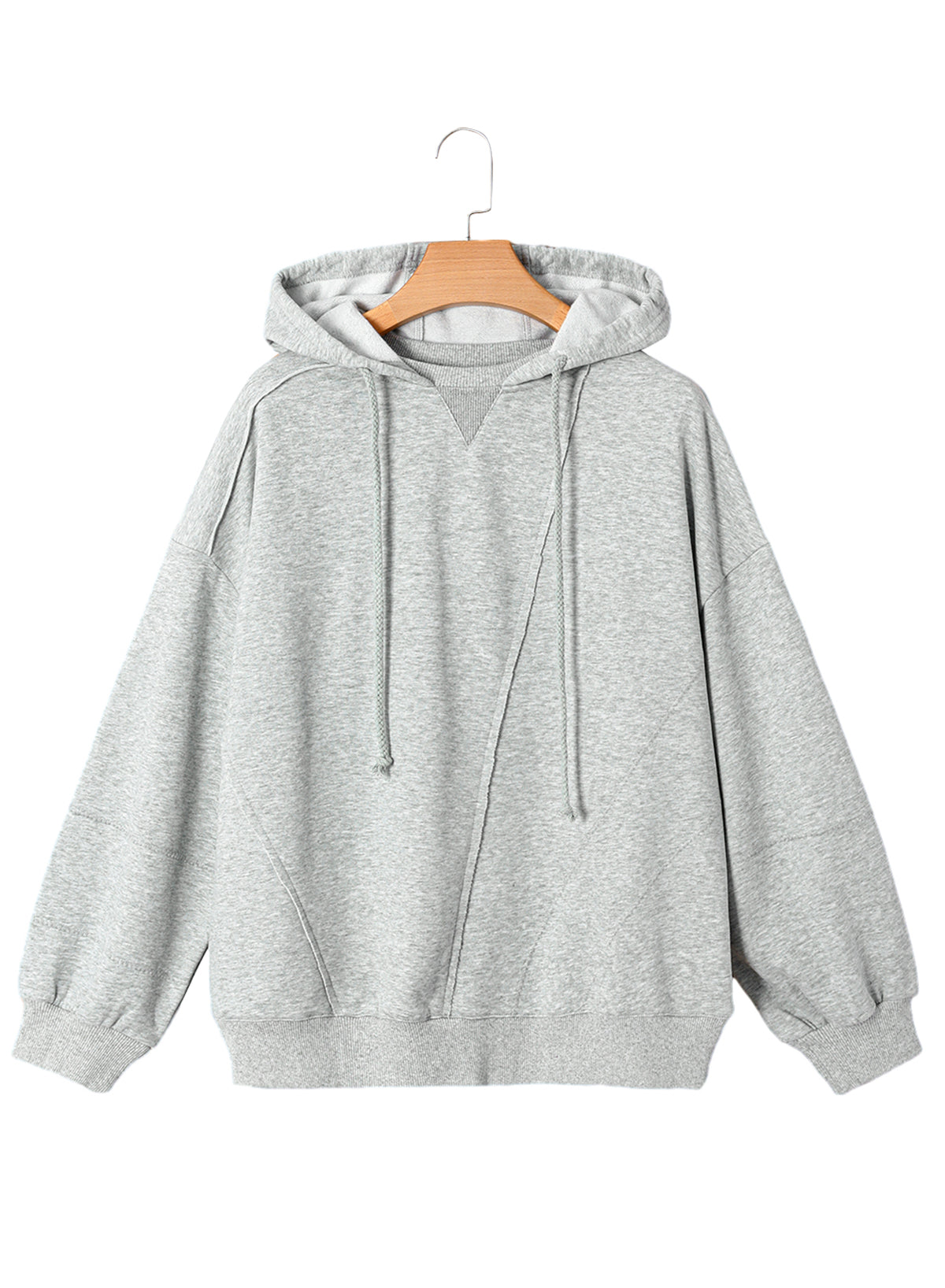 Gray Active Patchwork Detail Warm Winter Hoodie