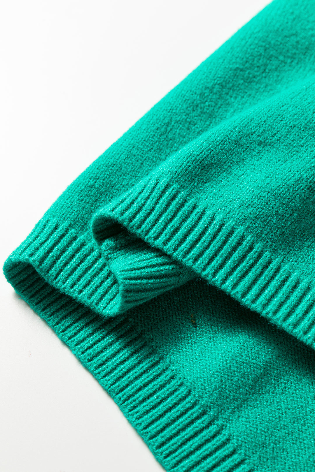 Bright Green Horse Bit Embroidered Loose Short Sleeve Sweater