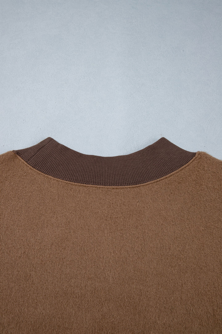 Coffee Letter Print Oversized Loose Fit Long Sleeve Plus Size Sweatshirt