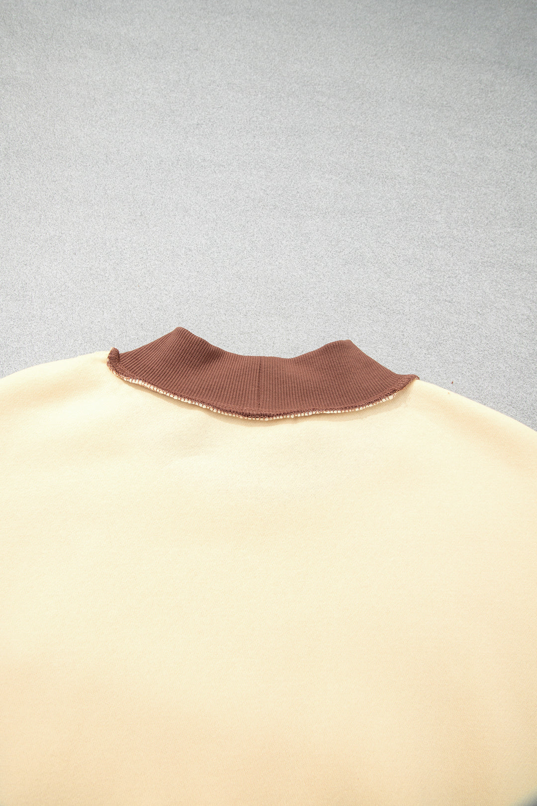 Beige Saved By Grace Print Color Block Mock Neck Oversized Sweatshirt