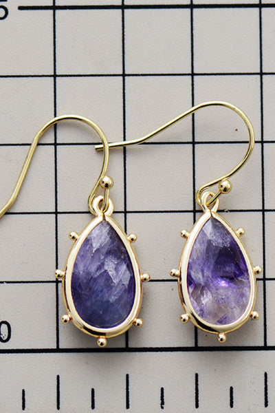 Natural Stone Teardrop Earrings