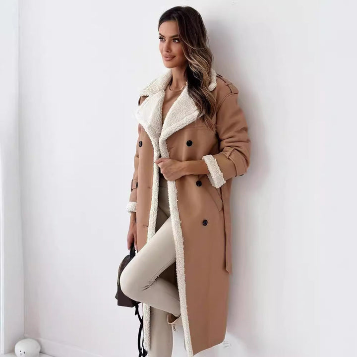 Women’s Belted Double-Breasted Winter Trench Coat