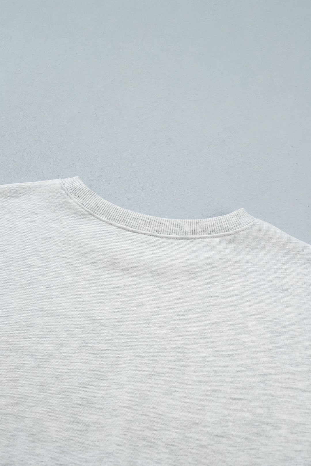 Light Grey Game Day Letter Embroidery Long Sleeve Round Neck Sweatshirt