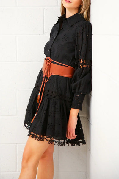 Prosper Lace Dress with Leather Belt