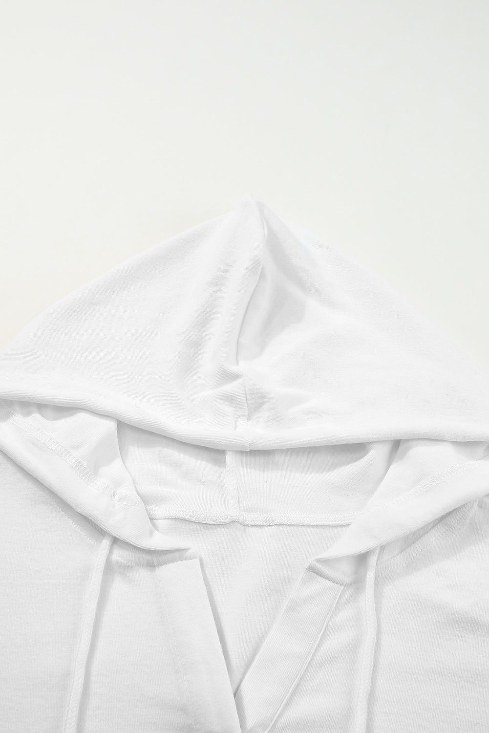 White Buttoned High and Low Hem Hoodie