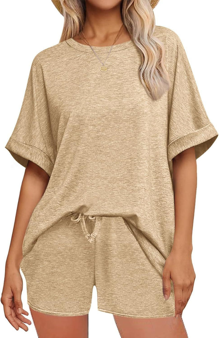 👕 Oversized T-Shirt &amp; Drawstring Shorts Set – Ultimate Casual Comfort