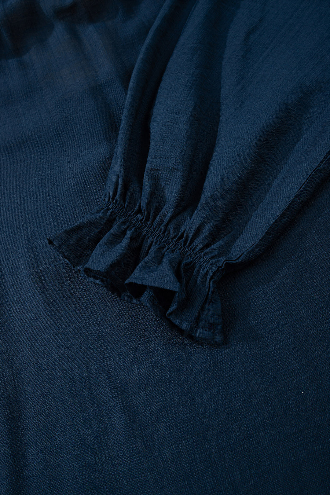 Navy Blue Contrast Leopard Patchwork Collar Plus Size Long Flounce Sleeve Blouse