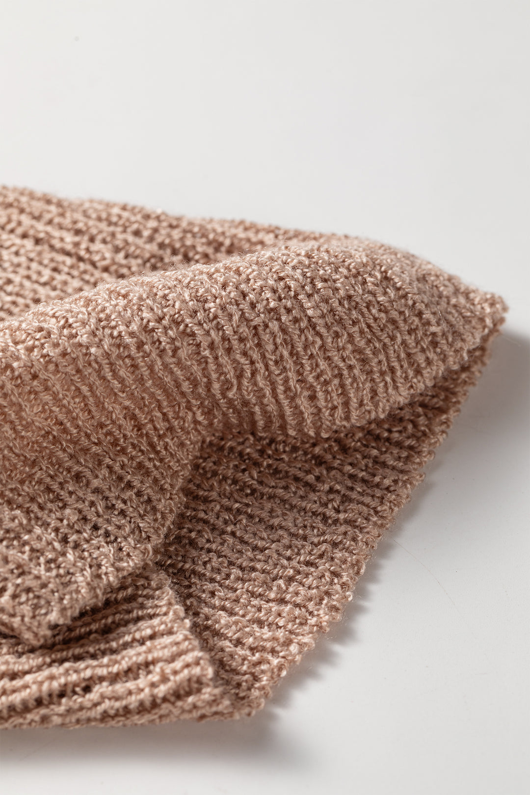 Old Rose Hollowed Pattern Knit Drop Shoulder Open Sweater Cardigan