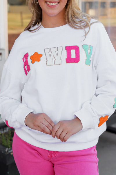 Howdy Patch Graphic Casual Sweatshirt