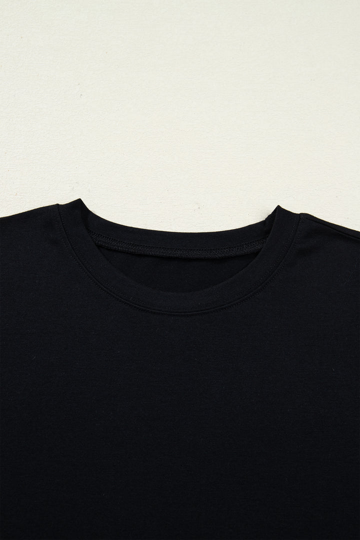 Red Sandalwood Floral Patchwork Short Sleeve T Shirt Loose Maxi Dress