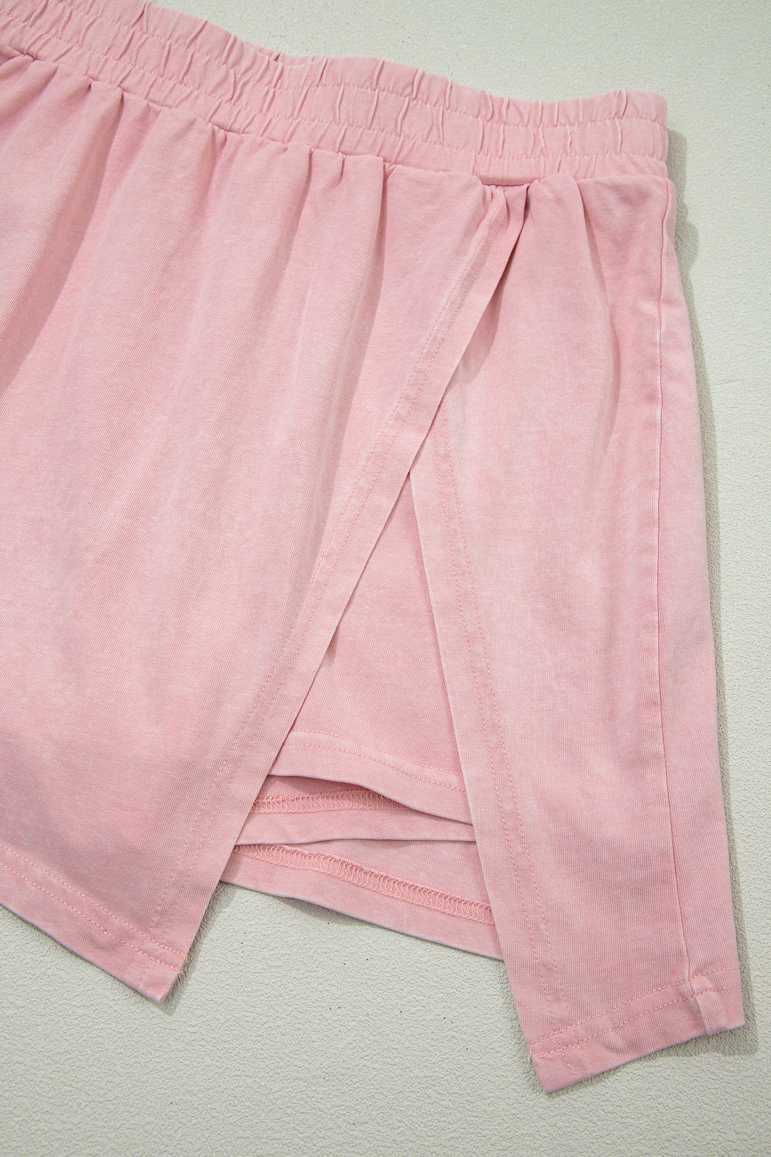 Beau Blue Mineral Wash V Neck Tee Matching Skort Set