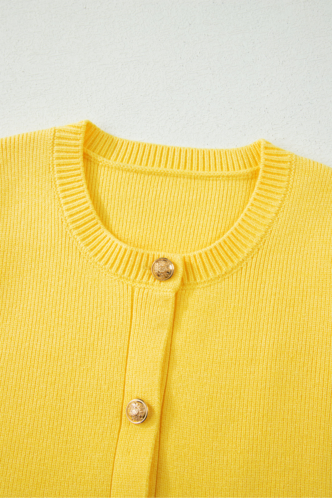 White Solid Color Sleeveless Knit Button Pocketed Sweater