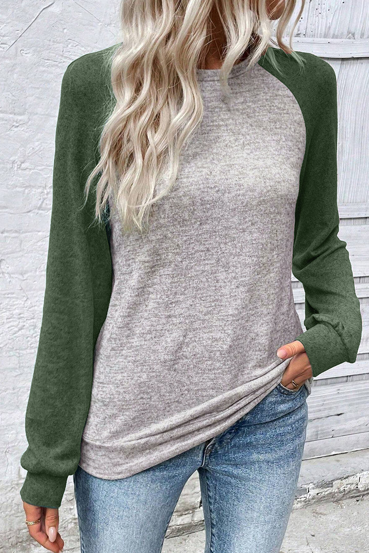 Evergreen Colorblock Raglan Long Sleeve T Shirt