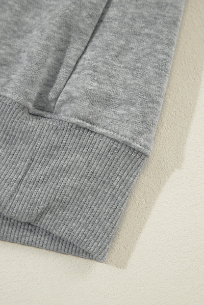 Gray Solid Classic Crewneck Pullover Sweatshirt