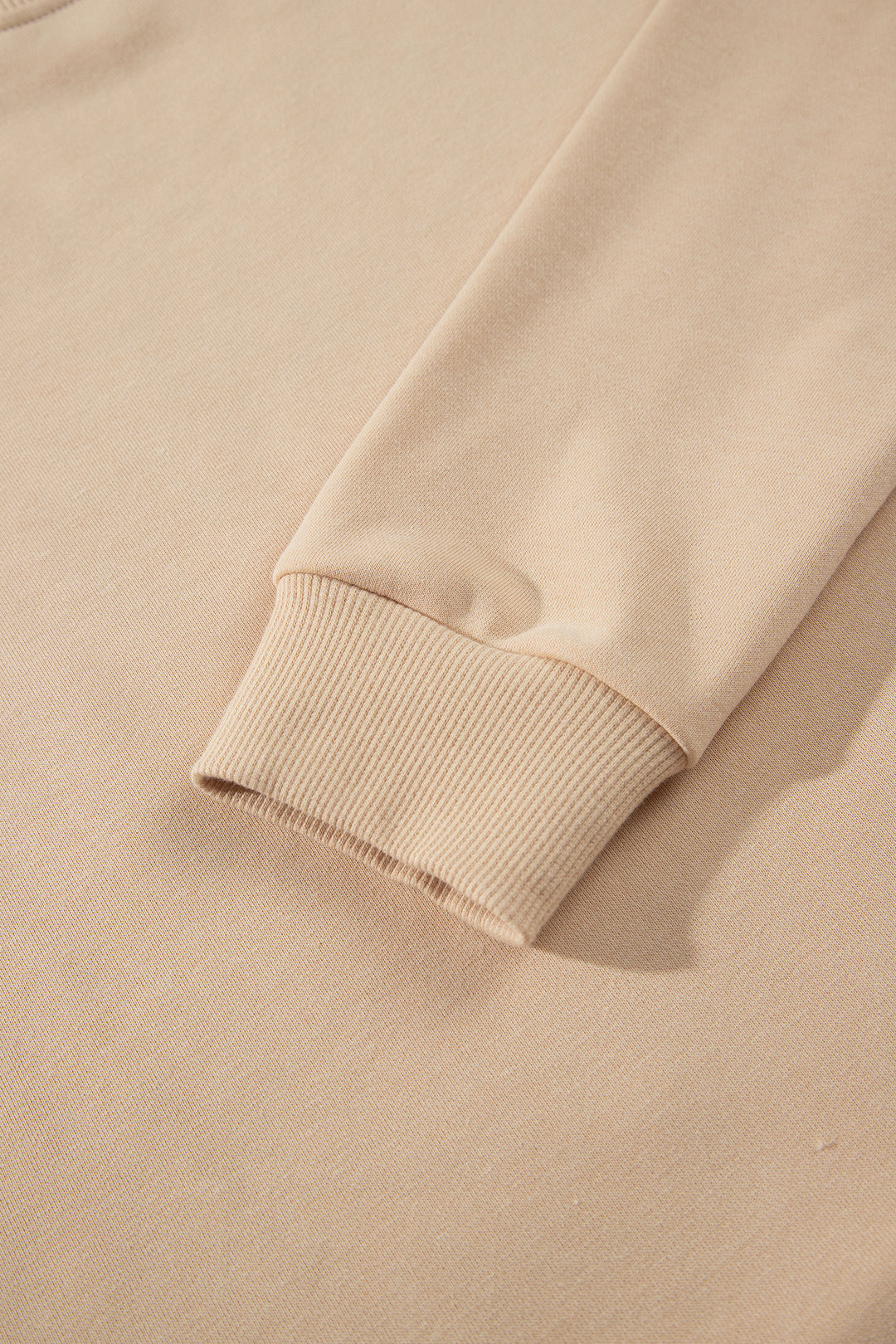 Light French Beige Western Embroidery Round Neck Pullover Long Sleeve Sweatshirt