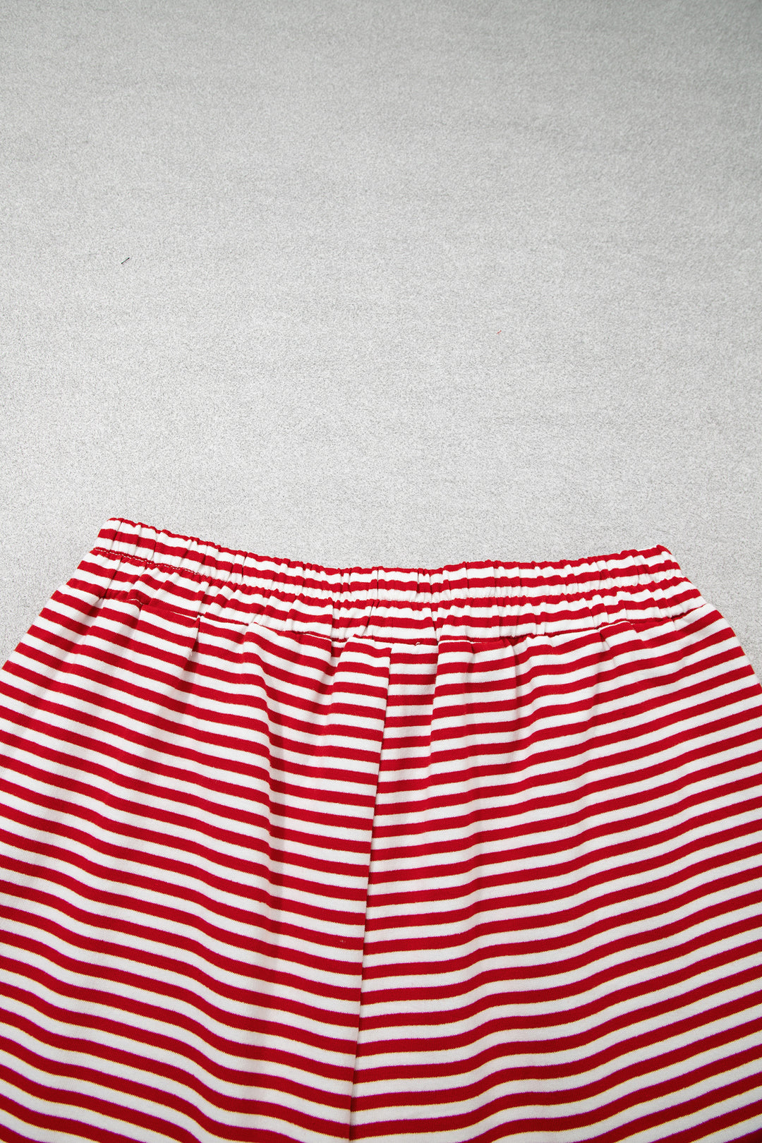 Sky Blue Stripe Oversize Mock Neck Sweatshirt and Shorts Set