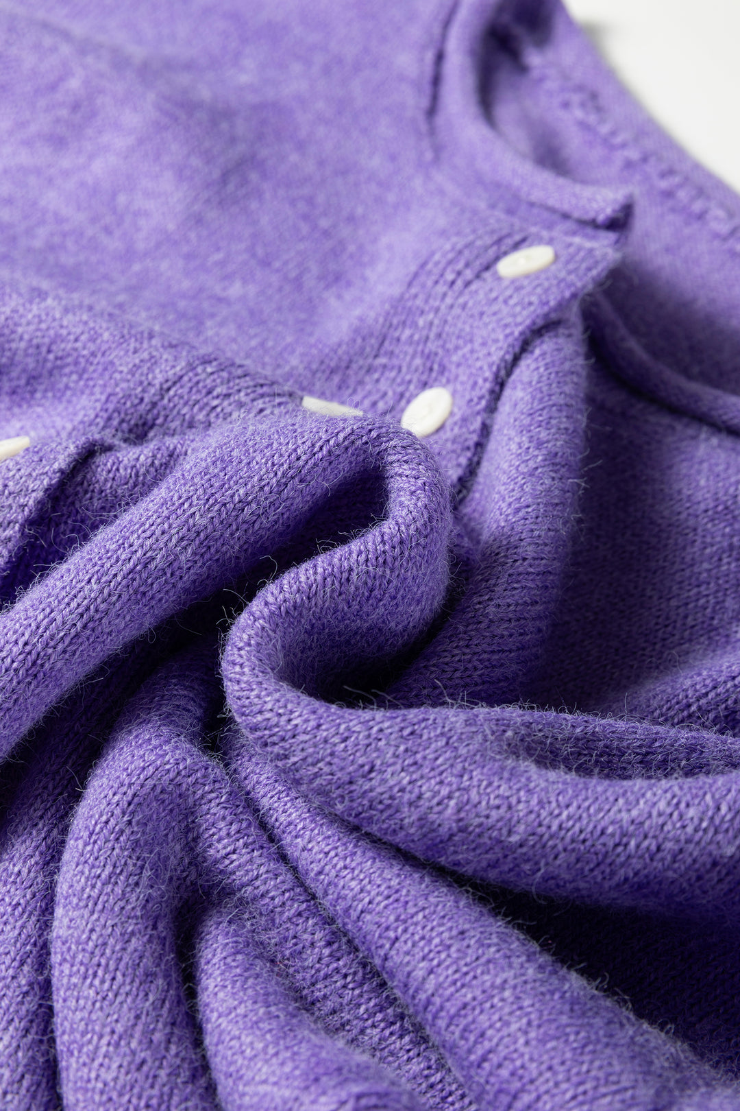 Wisteria Solid Color Knit Button Drop Shoulder Sweater Cardigan