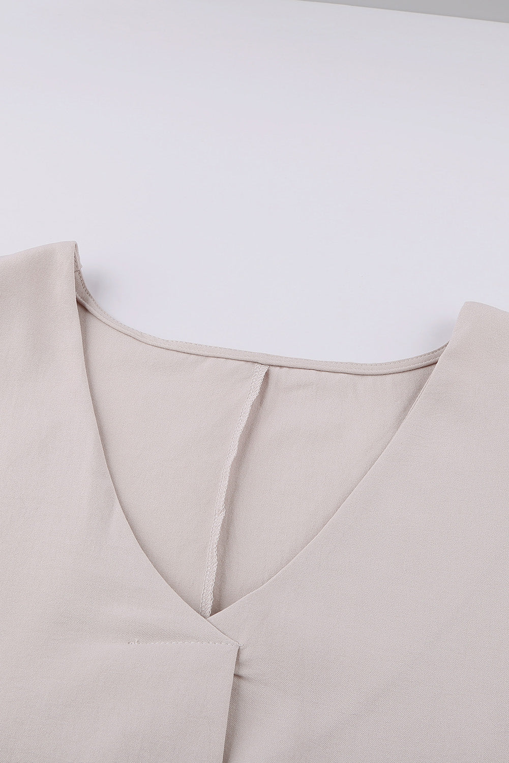 Apricot V Neck 3/4 Sleeve High Low Hem Shirt