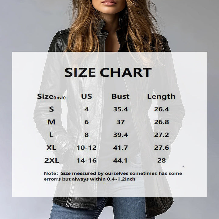 Vintage Style PU Jacket — Mid-Length Open Cardigan Leather Coat with Pockets
