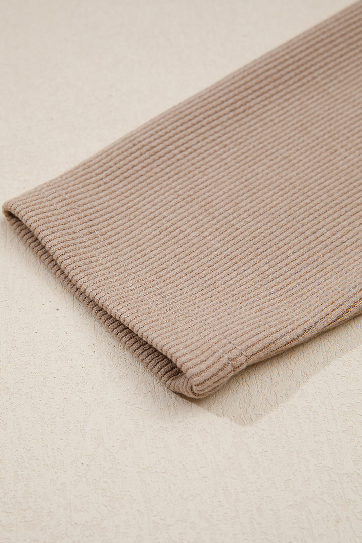 Parchment Thermal Textured Leopard Drawstring Baggy Hoodie