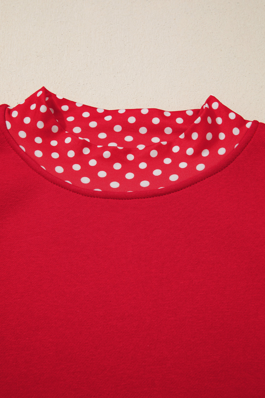 Orange Polka Dot Patchwork Round Neck Plus Size Sweatshirt
