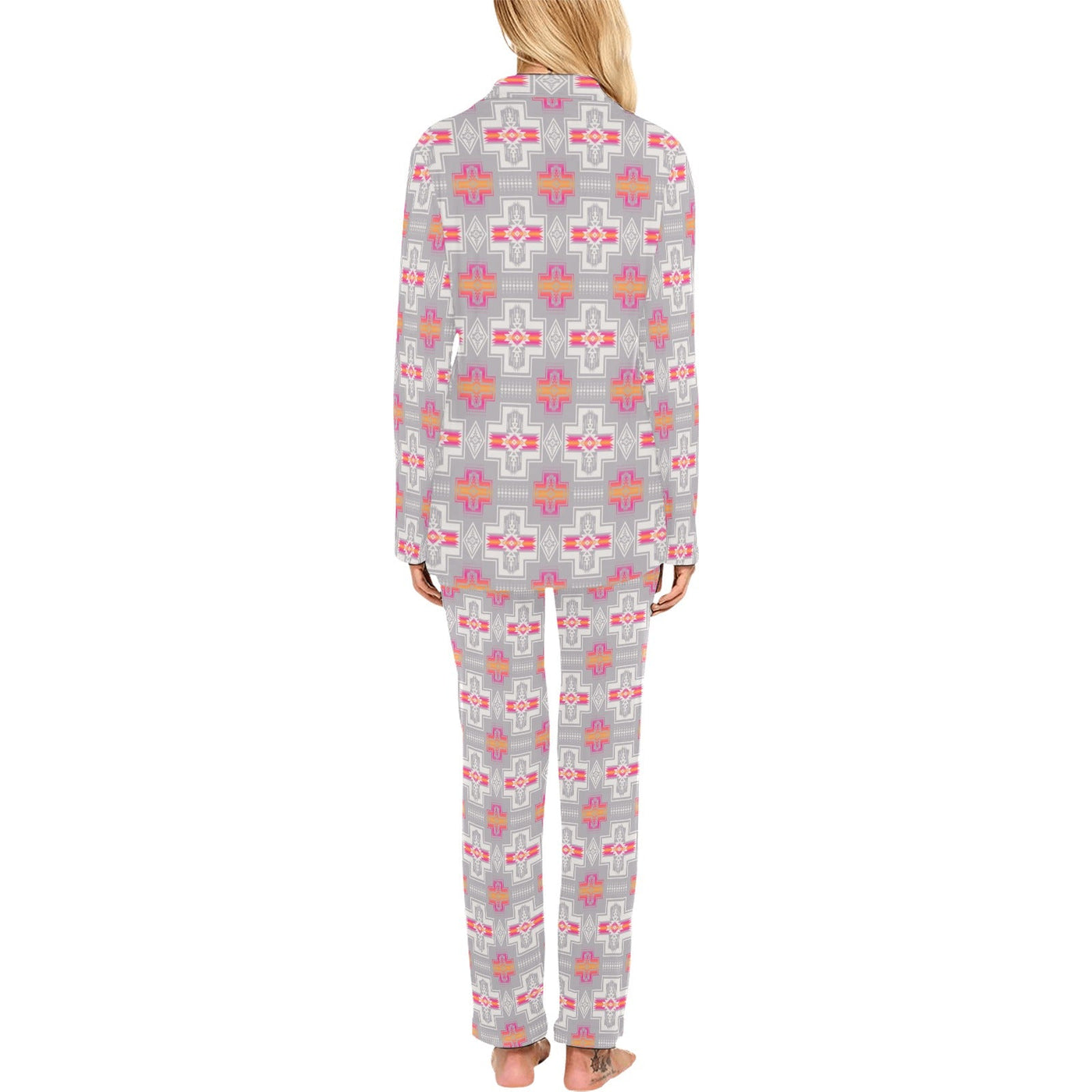 Pink Fire Aztec Women's Western Pajamas