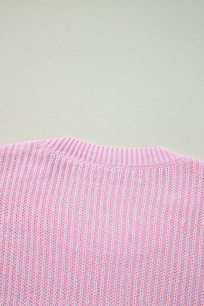 Pink Merry & Bright Pop Up Letter Waffle Knit Sweater