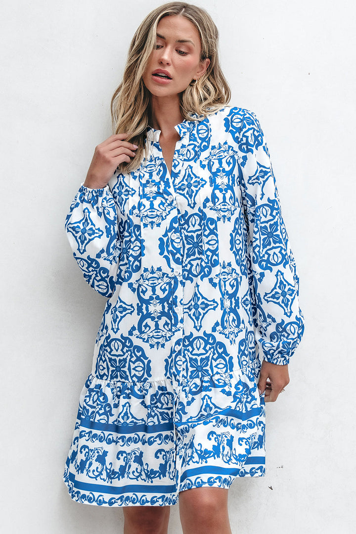 Adalynn Tribal Button Up Loose Mini Dress