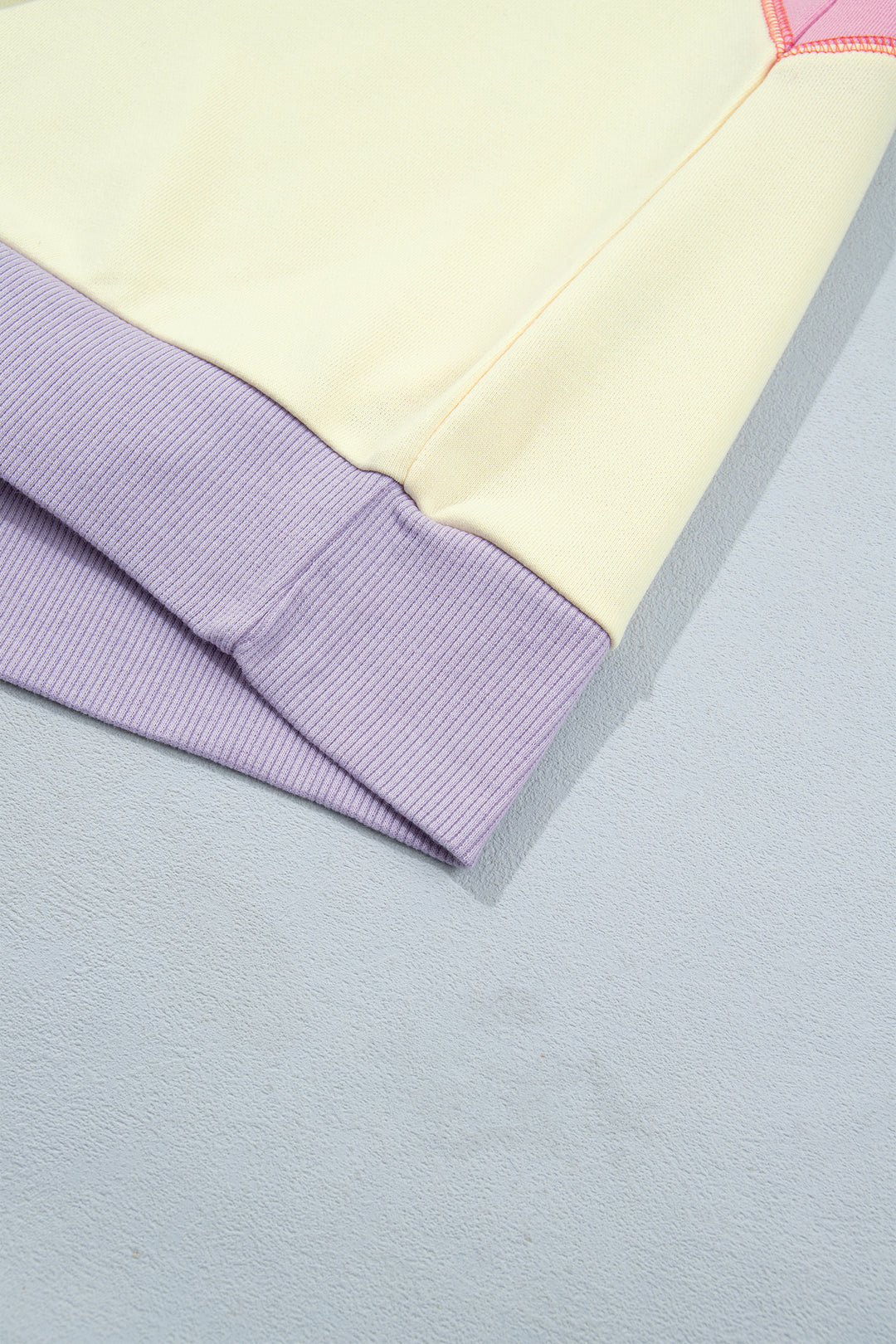 Multicolour Exposed Seam Colorblock Patchwork Pullover Long Sleeve Top